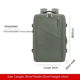 Nylon Travel Men's Large Capacity Lightweight Computer Backpack (Option: Army Green-18 Inches)