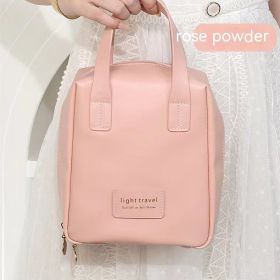 Leather Shell Cosmetic Bag Portable Portable (Option: Rose Pink)
