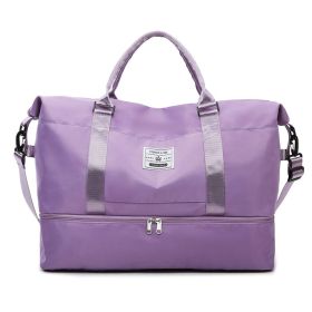 New Large Capacity Travel Oxford Cloth Portable Folding Multifunctional Travel Bag (Option: Light Purple)