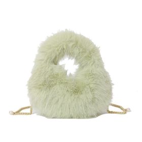 Fashion Plush Hand-carrying Bag Women (Color: Green)