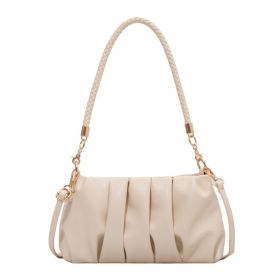 Small Soft PU Leather Underarm Handbags (Color: Beige)