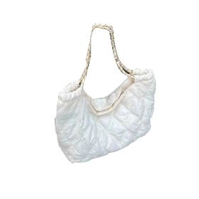Trendy Fashion Chain Linggetote Bag (Option: White-36x29x14cm)