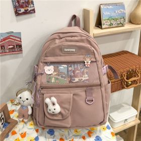 Large Capacity Female Tide Simple Backpack (Color: Pink)