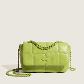 Casual High-grade Plaid Women's Bag Classic Style Pure Color All-matching Crossbody (Color: Green)