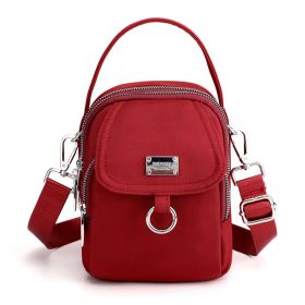 Large Capacity Shoulder Bag Outdoor Women's Casual Messenger Bag (Color: Wine Red)