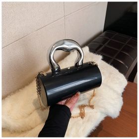 Classic Style Candy Color Acrylic Chain Crossbody Bag For Women (Color: Black)