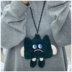 Emotional Straw  Mobile Phone Bag Cute Plush Crossbody Bag Female (Option: Ink Green Small)