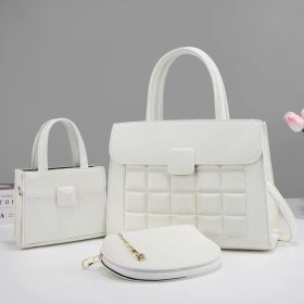New Commuter Large Capacity Shoulder Bag Three-piece Set Versatile Handbag (Option: White-30 √ó 12 √ó 22cm)