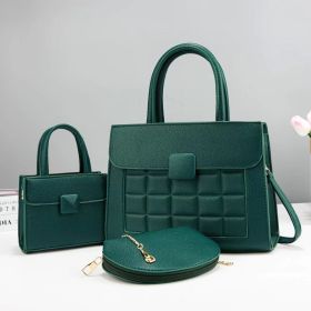 New Commuter Large Capacity Shoulder Bag Three-piece Set Versatile Handbag (Option: Green-30 √ó 12 √ó 22cm)