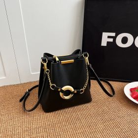 Women's Fashionable Simple Shoulder Bag (Color: Black)