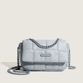 Casual High-grade Plaid Women's Bag Classic Style Pure Color All-matching Crossbody (Color: Blue)