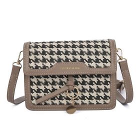 Houndstooth Pattern Large Capacity Women's Fashion Messenger Bag (Option: Small Houndstooth Khaki)