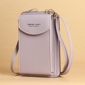 Mobile Phone Crossbody Bags Clutch Large Capacity Long Wallet Shoulder Bag Women (Color: Purple)