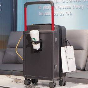 New Draw-bar Luggage Wide Password (Option: Iron Gray-20 Inch)