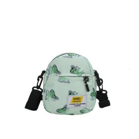Spring And Summer Women's Bag Fashion Printed Nylon Fabric Travel Out Shoulder Crossbody (Color: Green)