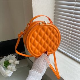 Fashion Diamond Plaid Women's Messenger Bag (Color: Orange)