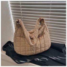 Space Cotton Women's Rhombus Tote Bag (Option: Khaki-Free Size)