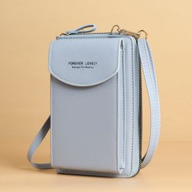 Mobile Phone Crossbody Bags Clutch Large Capacity Long Wallet Shoulder Bag Women (Color: Blue)