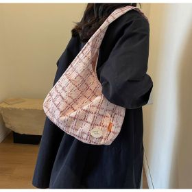 Large Capacity Women's Knitted Woven Bag (Color: Pink)