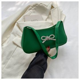 Autumn Elegant Women's Bag Bowknot Trendy Korean Style Fashion Casual One-shoulder Crossbody (Color: Green)