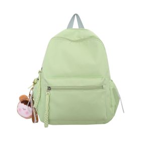 Women's Japanese Style Solid Color Raw Backpack Cute And Lightweight Travel (Option: Green-Single Bag)