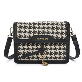Houndstooth Pattern Large Capacity Women's Fashion Messenger Bag (Option: Small Houndstooth Black)