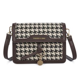 Houndstooth Pattern Large Capacity Women's Fashion Messenger Bag (Option: Small Houndstooth Brown)
