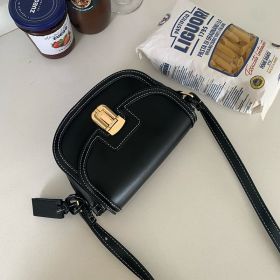 Saddle Bag Fashion One-shoulder Crossbody Bag Commuter Bag (Option: Black-22cmx6cmx12cm)