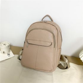 Fashion College Schoolbag Trendy Backpack Women's All-match Simple Large Capacity (Color: Khaki)