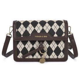 Houndstooth Pattern Large Capacity Women's Fashion Messenger Bag (Option: Diamond Grid Brown)