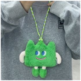 Emotional Straw  Mobile Phone Bag Cute Plush Crossbody Bag Female (Option: Green Small)