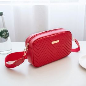 Women's Fashion Casual Wave Pattern Shoulder Bag (Color: Red)