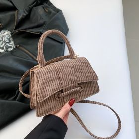 French Fashion Casual Simple Western Style Simple Fashion Shoulder Messenger Bag (Color: Brown)