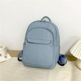 Fashion College Schoolbag Trendy Backpack Women's All-match Simple Large Capacity (Color: Blue)
