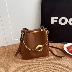 Women's Fashionable Simple Shoulder Bag (Color: Brown)