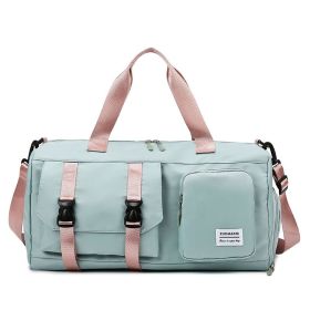Portable Travel Women's Sports Fitness Water-proof Bag (Option: Green With Pink)