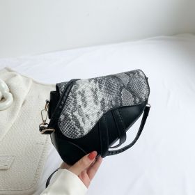 Women's Shoulder Bag Casual Western Style Saddle Bag (Color: Black)