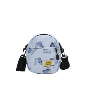 Spring And Summer Women's Bag Fashion Printed Nylon Fabric Travel Out Shoulder Crossbody (Color: Blue)