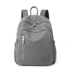 New Nylon Water Repellent Large-capacity Backpack Female Lightweight Backpack (Option: Gray)