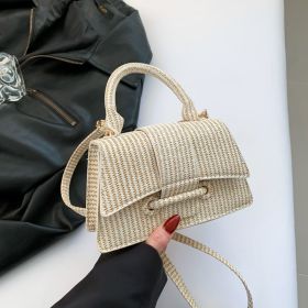 French Fashion Casual Simple Western Style Simple Fashion Shoulder Messenger Bag (Color: Khaki)