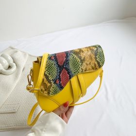 Women's Shoulder Bag Casual Western Style Saddle Bag (Color: Yellow)