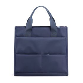 Men's Bags Multi-purpose Office Handbag Fashion Large Capacity Laptop Bag (Color: Dark Blue)