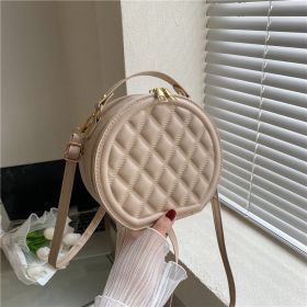 Fashion Diamond Plaid Women's Messenger Bag (Color: Khaki)