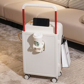 New Draw-bar Luggage Wide Password (Option: White-18 Inches)
