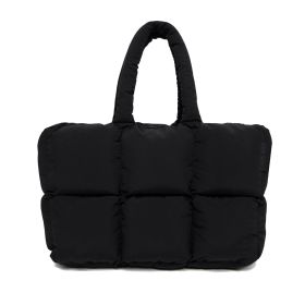 Puff Down Jacket Tote Bag For Women (Color: Black)