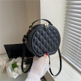 Fashion Diamond Plaid Women's Messenger Bag (Color: Black)