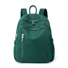 New Nylon Water Repellent Large-capacity Backpack Female Lightweight Backpack (Option: Dark Green)