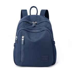 New Nylon Water Repellent Large-capacity Backpack Female Lightweight Backpack (Option: Sapphire Blue)