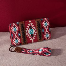 Vintage Cotton And Linen Printed Women's Wallet (Option: PG5001 8 Red)