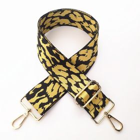 Adjustable Wide Shoulder Strap Accessory Embroidery (Option: Yellow And Black Leopard Print)